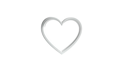 A shiny silver heart symbol on a stark black background
