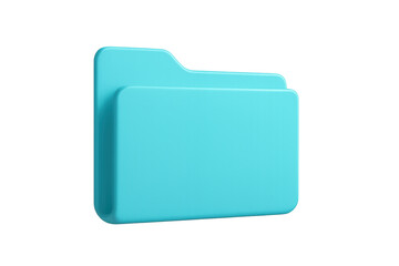 Teal folder icon creating concept of organized digital data storage, file management, and office document archives