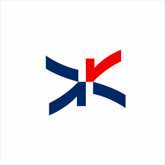 Flag concept logo design with number 7 and 1 elements.