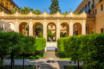 Fototapeta premium Seville Alcazar architecture and gardens in Andalusia, Spain