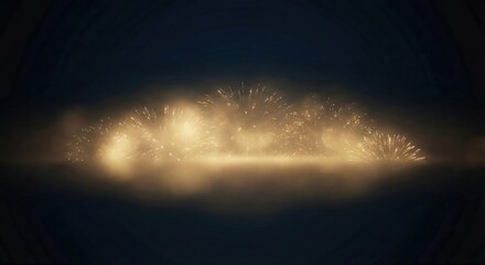 Abstract golden light burst illuminating a dark canvas, creating a shimmering, ethereal glow