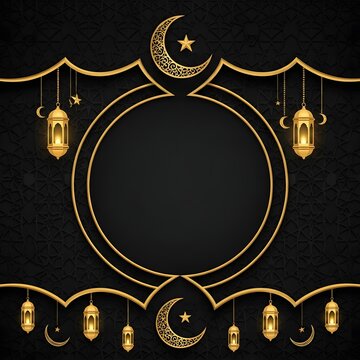 vintage background with golden ornament template flyer ramadan