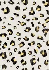 Seamless Leopard Print Grunge Pattern Beige Background