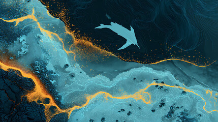A digital ecosystem map predicting the migration of glowing wildlife patterns. (3)
