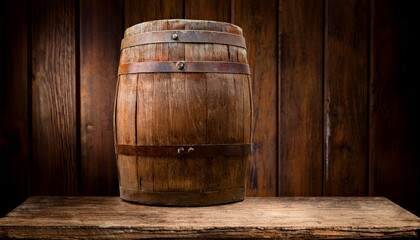Obraz premium aged wooden barrel full shot