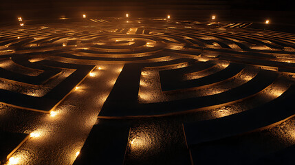 A glowing labyrinth where paths fade away, symbolizing the removal of restrictions. (1)