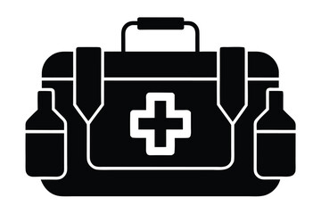 Fototapeta premium survival kit icon silhouette vector