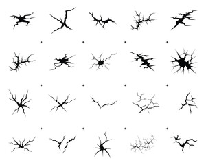 wall cracks Silhouette set