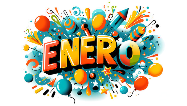 Enero texto de A&ntilde;o Nuevo Festivo