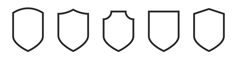 Shield icons, security badge vector illustration