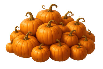 Obraz premium Autumn pumpkins pile with orange gourds and squash representing harvest season, halloween, and thanksgiving celebration