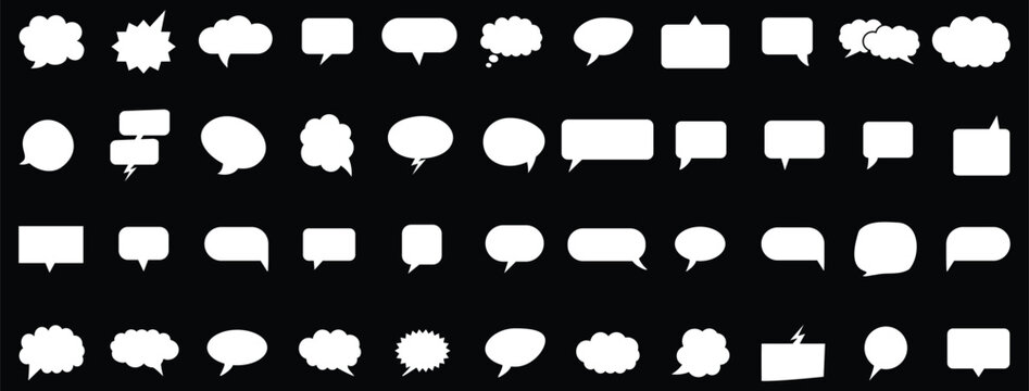 Speech Bubble set. Talk bubble. Cloud speech bubbles collection. VectorSet of cute colorful speech bubbles or dream clouds for dialog.