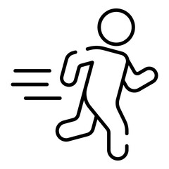 Person running black line icon