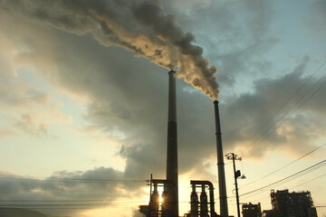  『周南コンビナート』えんとつの煙とHIKARI! 地球環境 SDGs  工場汚染 山口県観光