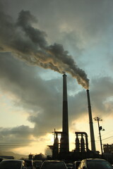  『周南コンビナート』えんとつの煙とHIKARI! 地球環境 SDGs  工場汚染 山口県観光