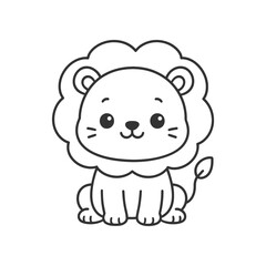 Fototapeta premium Cute baby cartoon lion smiling like a sweet teddy toy