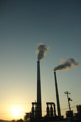  『周南コンビナート』えんとつの煙とHIKARI! 地球環境 SDGs  工場汚染 山口県観光