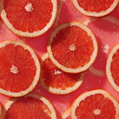 Grapefruit Slices Seamless Texture Pattern