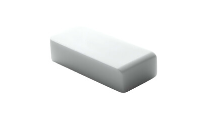 A single, rectangular, white object floats against a black background with rounded corners