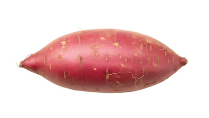 Sweet potato PNG isolated on transparent background, raw yam with reddish-brown skin for healthy eating and cooking
