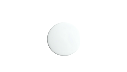 Overhead view of a smooth, white, slightly irregular disc shape against a stark black background