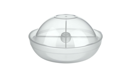 Transparent, spherical object with multiple layers and internal cross structure