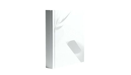3D rendered, pristine, white book standing upright against a stark black background