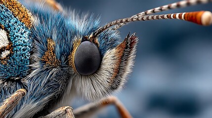 Butterfly antenna intricate pattern closeup macro images