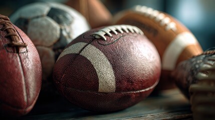A selection of various sports balls close-up, offering an array of sport options