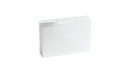Isolated, white file folder with a top tab, rendered on a solid black background