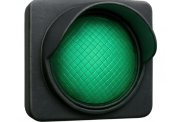 Green traffic light showing go signal for vehicles and pedestrians, indicating permission and safety on urban roads