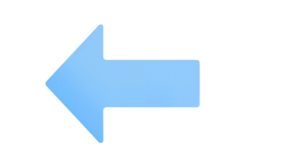 A simple blue left-pointing arrow indicating direction on a clean white background