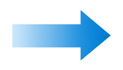 A sleek, modern graphic design featuring a vibrant gradient blue arrow pointing confidently to the right, symbolizing progress, future direction, and forward momentum with a clean and clear aesthetic