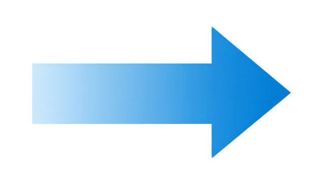 A sleek, modern graphic design featuring a vibrant gradient blue arrow pointing confidently to the right, symbolizing progress, future direction, and forward momentum with a clean and clear aesthetic