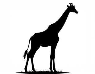 Fototapeta premium Black Animal Silhouette Isolated on White Background