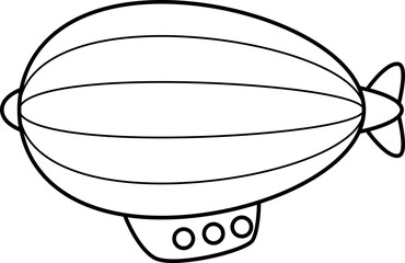 outline illustration of Airship recolorable © Nugroho