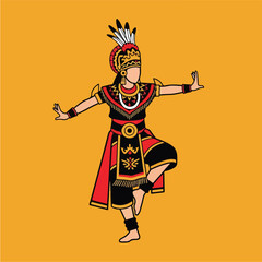 Traditional Indonesian Dancer Performing Cultural Dance.