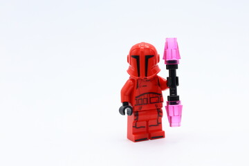 Fototapeta premium Star wars Lego. Red sith guard defender.