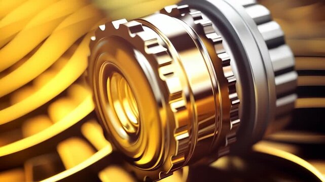 Gearing up for Industry: A close-up shot of a complex industrial gear, showcasing precision engineering and the intricate design of mechanical components, symbolizing the backbone of industry.