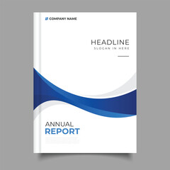 modern annual report cover template flyer blue gradient business design decoration
