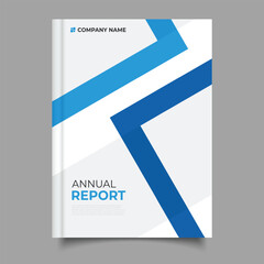 modern business annual report cover template flyer blue gradient geometric design