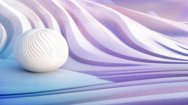 Abstract Sphere on Textured Surface: The smooth, spherical object rests gently on the undulating, textured surface, the light creating subtle shadows. This creates a mesmerizing and abstract design.