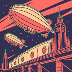 Neon Airship Harbor © Ginanjar