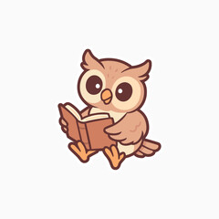 Obraz premium Cute Kawaii Owl Illustration Set – Adorable Cartoon Owl Characters in Soft Pastel Style for Kids Designs, Stickers, Prints, and Digital Projects