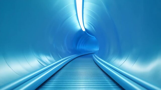 Tunnel Vision: A futuristic tunnel with its soft, inviting light at the end, leading to a journey through the unknown, evokes a sense of exploration, progress, and anticipation.