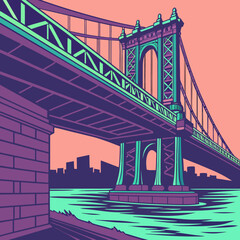 Retro Byte City Bridge