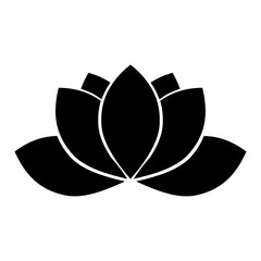 Lotus Flower Stick Black Icon Vector Sign for relaxation and wellness concepts