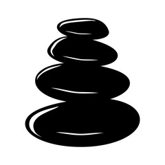 Silhouette of Stacked Zen Stones Concept for balance, calm, relaxation and nature Natural aspect for relaxation, wellness and personal growth concepts