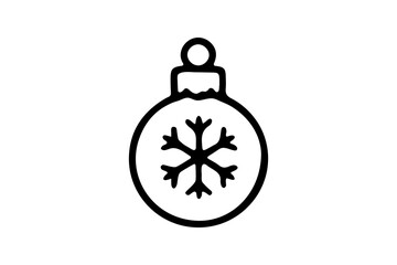 Christmas Ball Ornament Minimal Icon vector