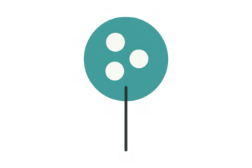 Abstract tree illustration with flat design, representing nature, ecology, and growth, on a transparent background